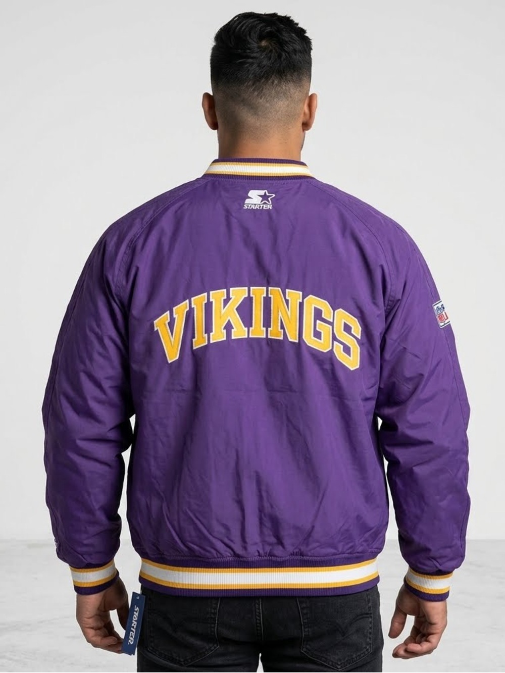 Starter Minnesota Vikings Pullover Mens Large NFL Purple Vintage VTG Football
